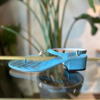 GUCCI Marmont Double G Logo T-Strap Sandals SZ 39