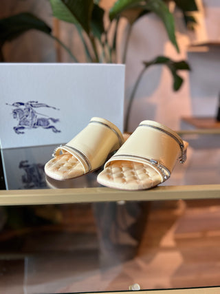 BURBERRY Peep Zip Sandals SZ 39