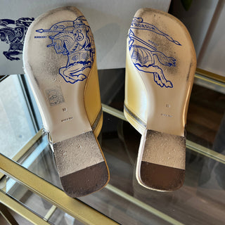 BURBERRY Peep Zip Sandals SZ 39