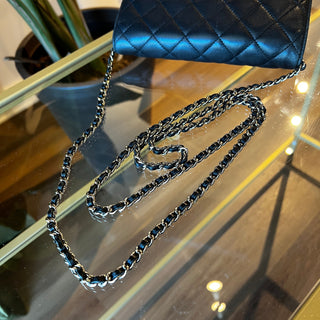 CHANEL Interlocking CC Black Wallet On Chain
