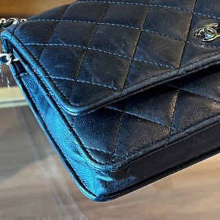 CHANEL Interlocking CC Black Wallet On Chain