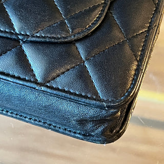 CHANEL Interlocking CC Black Wallet On Chain