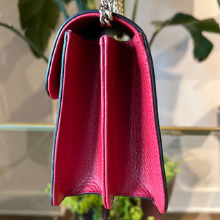 GUCCI Red Dollar Calfskin GG Interlocking Flap Small Shoulder Bag