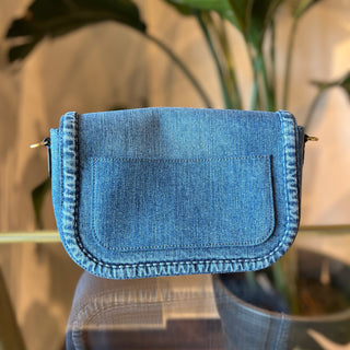 VALENTINO Denim V logo AllTime Shoulder Bag