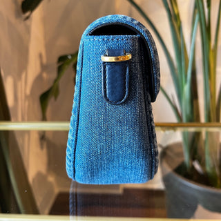 VALENTINO Denim V logo AllTime Shoulder Bag