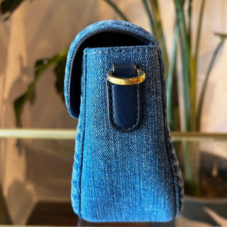VALENTINO Denim V logo AllTime Shoulder Bag