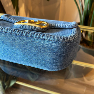 VALENTINO Denim V logo AllTime Shoulder Bag