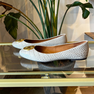 TORY BURCH Chelsea Croco Embossed Ballet Flat SZ 10.5