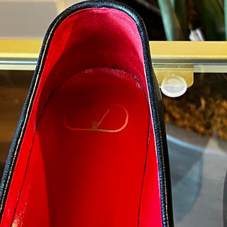 VALENTINO Black Leather Loafers SZ 40
