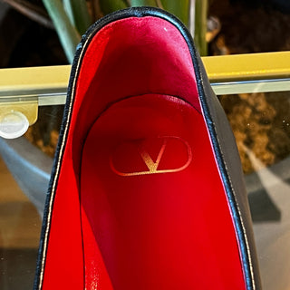 VALENTINO Black Leather Loafers SZ 40