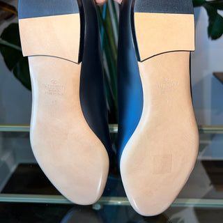 VALENTINO Black Leather Loafers SZ 40