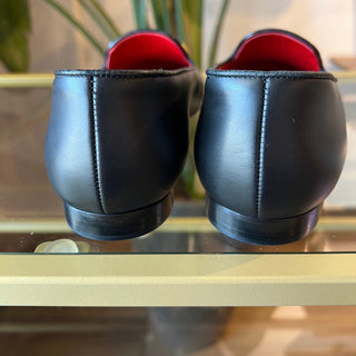 VALENTINO Black Leather Loafers SZ 40